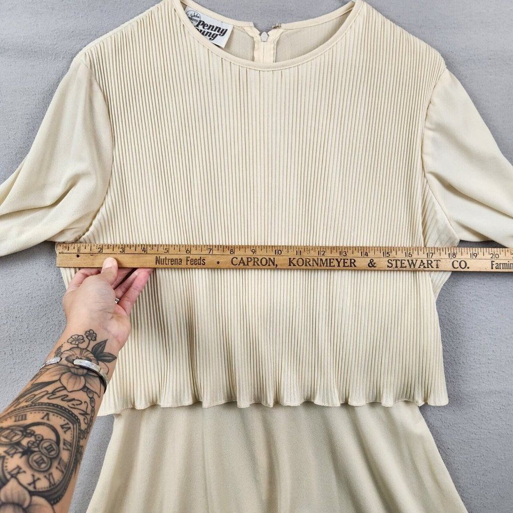 Vintage John Wynkoop for Penny Young Ivory Dress Size 14 1970s VTG - Picture 3 of 9